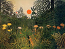 Black Man Attacked by a Jaguar by Henri Rousseau — hand-painted abstract oil painting reproduction on canvas