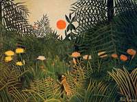 Black Man Attacked by a Jaguar by Henri Rousseau — hand-painted abstract oil painting reproduction on canvas
