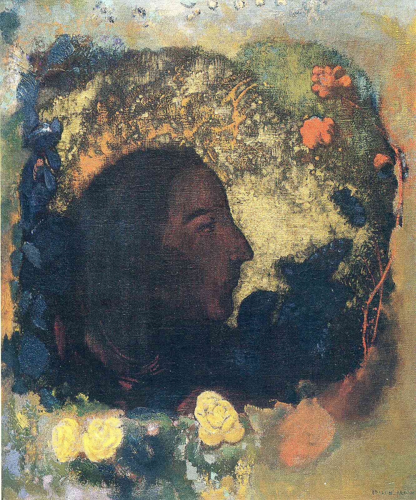 Black Profile (Gauguin) - Odilon Redon