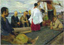 Blessing the Boat by Joaquín Sorolla — ships oil painting wall art, Impressionism