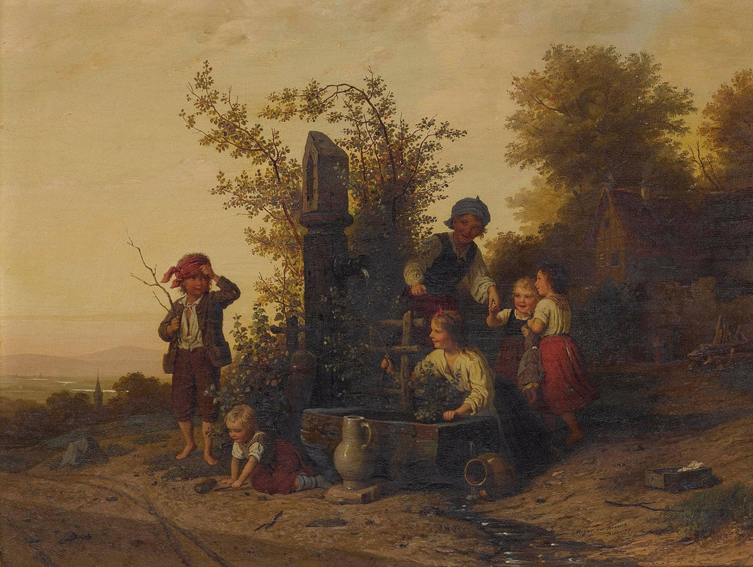Blind man's bluff by Meyer von Bremen — hand-painted landscape oil painting reproduction on canvas