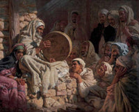 Blind meddah singing the epic of the prophet or the Arab storyteller