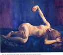 Blond Nude with Orange, Blue Couch by John French Sloan — hand-painted eco oil painting reproduction on canvas