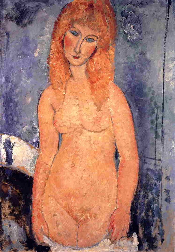 Blonde nude by Amedeo Modigliani — hand-painted nude oil painting reproduction on canvas