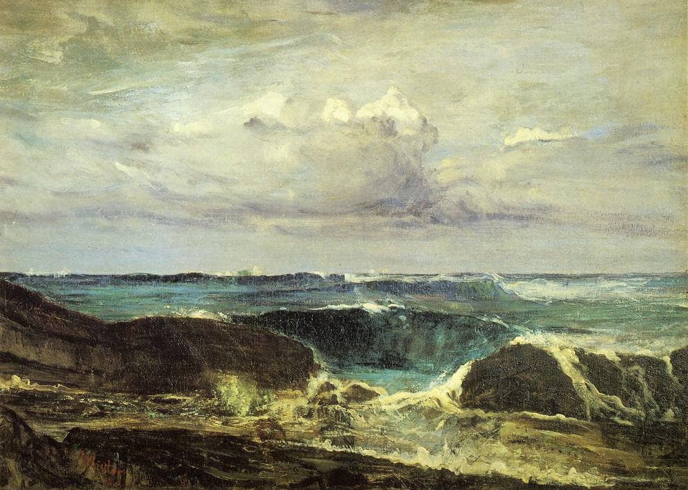 Blue and Silver - The Blue Wave Biarritz by James McNeill Whistler — hand-painted landscape oil painting reproduction on canvas