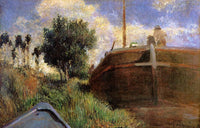 Blue Barge by Paul Gauguin — hand-painted landscape oil painting reproduction on canvas