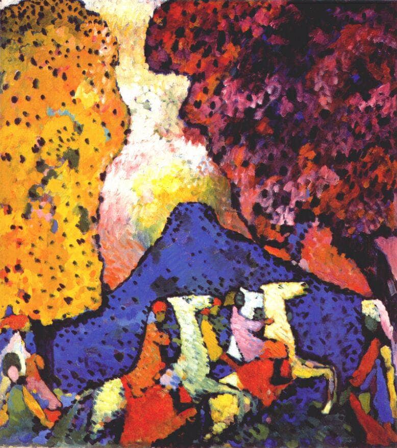 Blue mountain by Wassily Kandinsky — hand-painted abstract oil painting reproduction on canvas