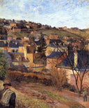 Blue roofs of Rouen by Paul Gauguin — rural oil painting wall art, Impressionism