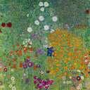 Blumengarten by Gustav Klimt — hand-painted botanical oil painting reproduction on canvas