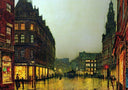Boar Lane, Leeds by John Atkinson Grimshaw — hand-painted architectural oil painting reproduction on canvas