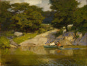 Boating in Central Park by Edward Henry Potthast — seascapes oil painting wall art, Impressionism