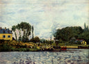 Boats at Bougival by Alfred Sisley — hand-painted botanical oil painting reproduction on canvas