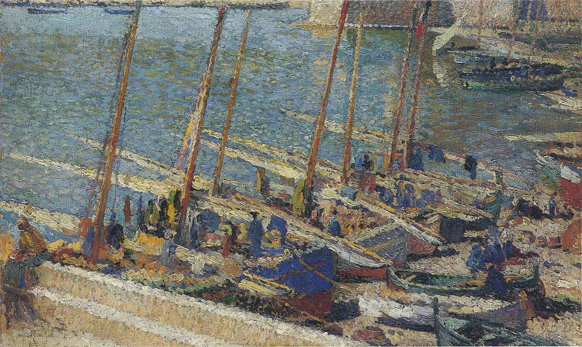 Boats in Port Collioure - Henri Martin