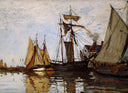 Boats in the Port of Honfleur by Claude Monet — hand-painted nautical oil painting reproduction on canvas