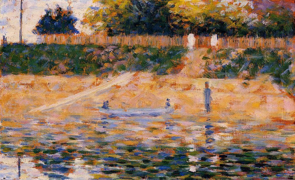Boats near the Beach at Asnieres by Georges Seurat — hand-painted botanical oil painting reproduction on canvas
