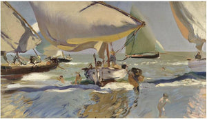 Boats on the beach - Joaquín Sorolla