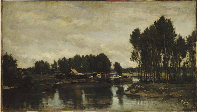 Boats on the Oise - Charles-Francois Daubigny