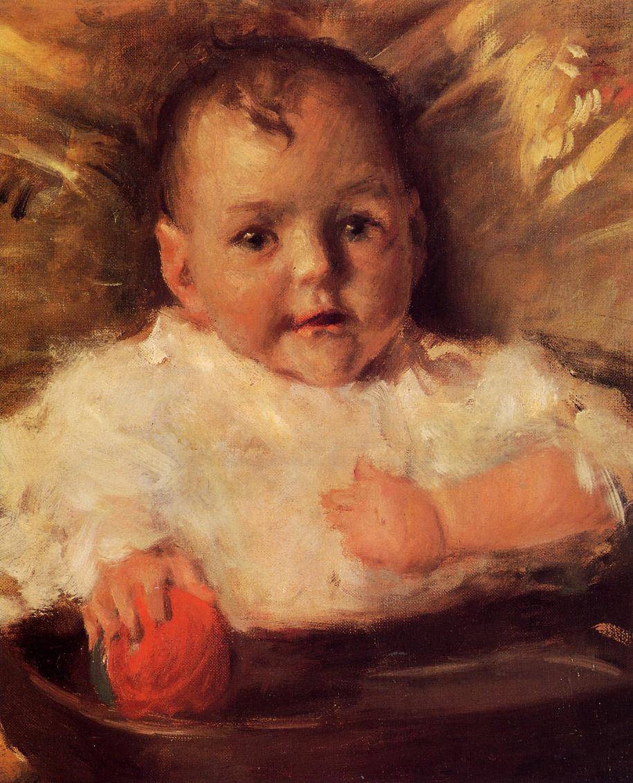 Bobbie, A Portrait Sketch by William Merritt Chase — hand-painted portrait oil painting reproduction on canvas