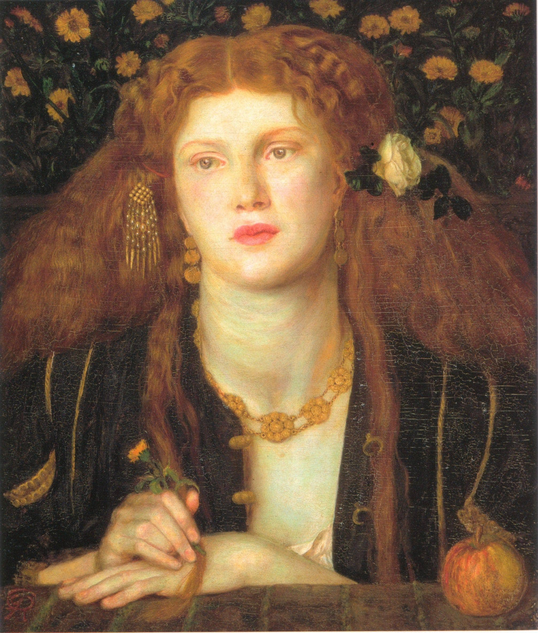 Bocca Baciata by Dante Gabriel Rossetti — hand-painted portrait oil painting reproduction on canvas
