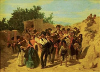 Bohemians returning from a party in Andalusia by Alfred Dehodencq — hand-painted landscape oil painting reproduction on canvas
