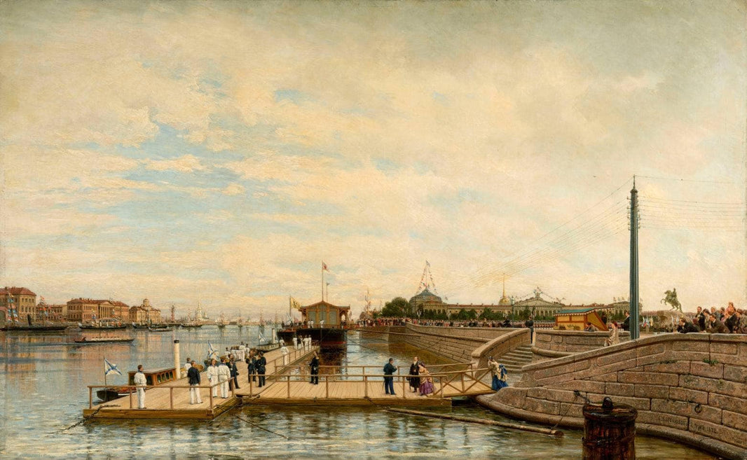 Bolshaya Neva by Alexey Bogolyubov — hand-painted architectural oil painting reproduction on canvas