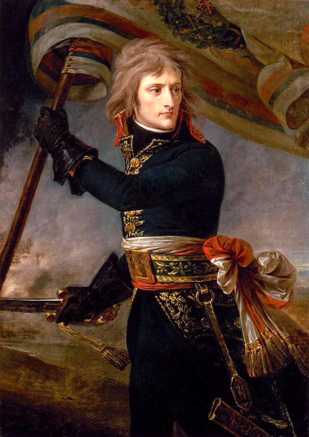 Bonaparte at the Pont D'Arcole by Antoine-Jean Gros — hand-painted portrait oil painting reproduction on canvas
