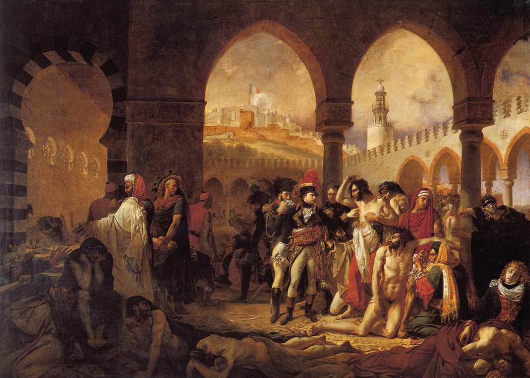 Bonaparte Visiting the Plague Victims of Jaffa by Antoine-Jean Gros — hand-painted architectural oil painting reproduction on canvas