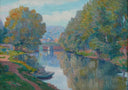 Bank of Oise by Hippolyte Petitjean — hand-painted landscape oil painting reproduction on canvas