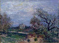 Border of the Woods by Alfred Sisley — hand-painted botanical oil painting reproduction on canvas
