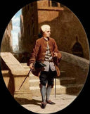 A courtier in Venice by Odoardo Borrani — hand-painted portrait oil painting reproduction on canvas