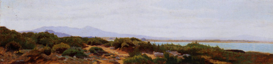 View from Castiglioncello by Odoardo Borrani, hand-painted landscape oil painting reproduction on canvas