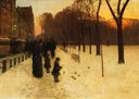 Boston Common at Twilight by Childe Hassam — hand-painted architectural oil painting reproduction on canvas