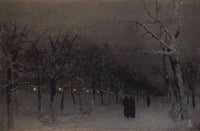 Boulevard in the evening. by Isaac Levitan — hand-painted botanical oil painting reproduction on canvas