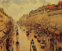 Boulevard Montmartre Afternoon, in the Rain by Camille Pissarro — city oil painting wall art, Impressionism