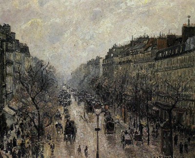 Boulevard Montmartre Foggy Morning in master bedroom