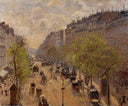Boulevard Montmartre, Spring by Camille Pissarro — seascapes oil painting wall art, Impressionism