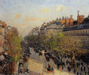 Boulevard Montmartre, Sunset by Camille Pissarro — city oil painting wall art, Impressionism