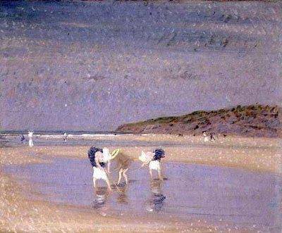 Boulogne Sands. Children Shrimping by Philip Wilson Steer — hand-painted portrait oil painting reproduction on canvas