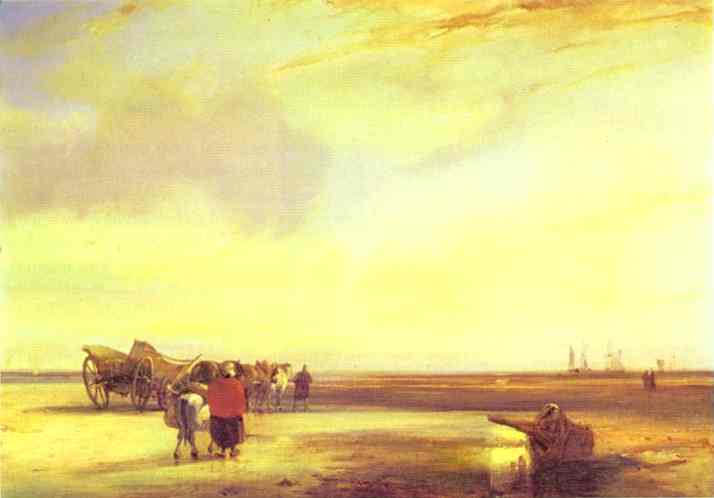 Boulogne Sands by Richard Parkes Bonington — hand-painted landscape oil painting reproduction on canvas