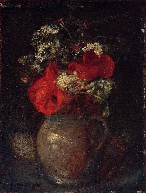 Bouquet by Odilon Redon — hand-painted botanical oil painting reproduction on canvas