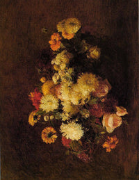 Bouquet of Flowers by Henri Fantin-Latour — hand-painted botanical oil painting reproduction on canvas