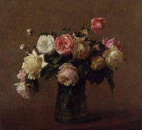 Bouquet of Roses by Henri Fantin-Latour — hand-painted botanical oil painting reproduction on canvas