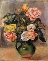 Bouquet of Roses by Pierre-Auguste Renoir — hand-painted botanical oil painting reproduction on canvas