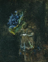 Bouquet of Violets in a Vase by Henri de Toulouse-Lautrec — hand-painted botanical oil painting reproduction on canvas