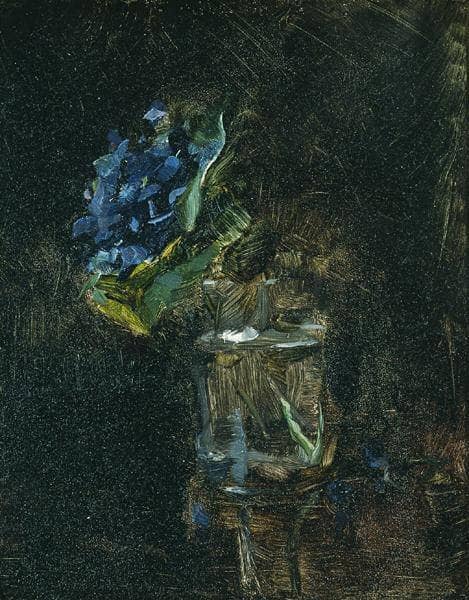 Bouquet of Violets in a Vase by Henri de Toulouse-Lautrec — hand-painted botanical oil painting reproduction on canvas