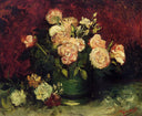 Bowl with Peonies and Roses by Vincent van Gogh — hand-painted botanical oil painting reproduction on canvas