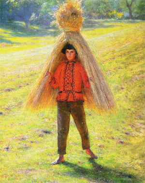 Boy Carrying a Sheaf - Aleksander Gierymski