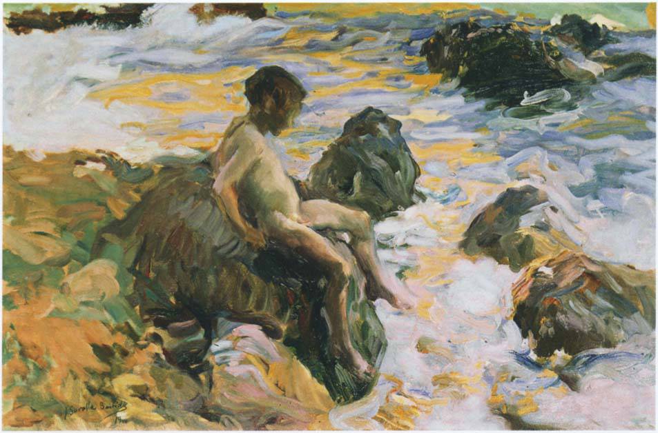 Boy in Sea Foam by Joaquín Sorolla — hand-painted cultural oil painting reproduction on canvas
