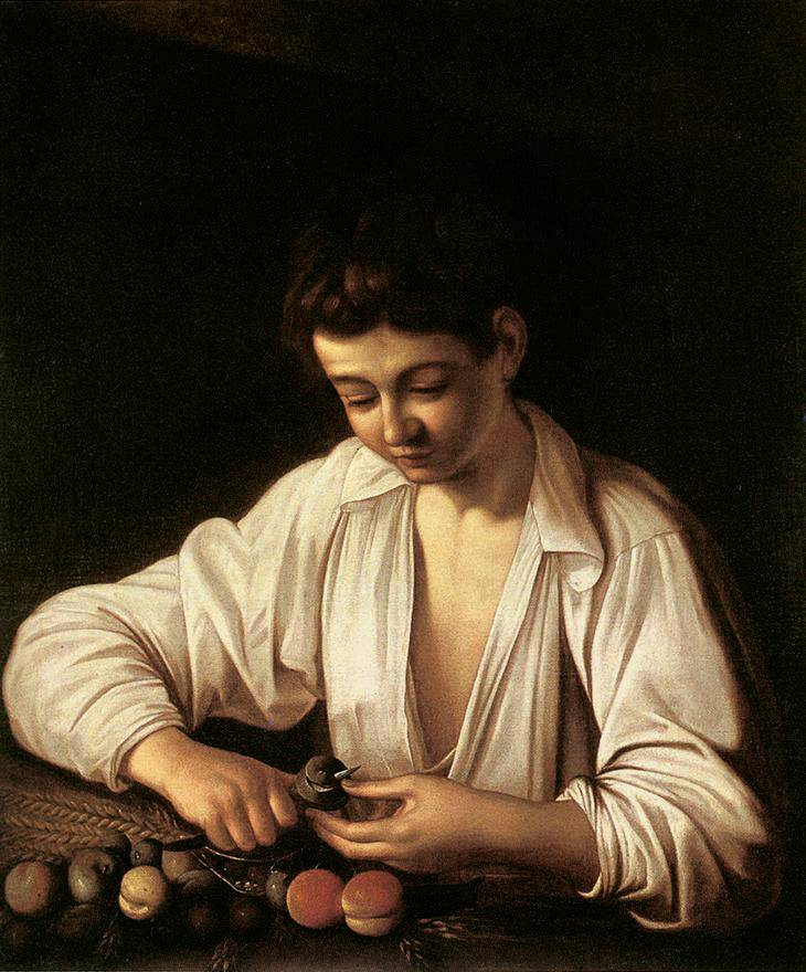 Boy Peeling Fruit - Caravaggio