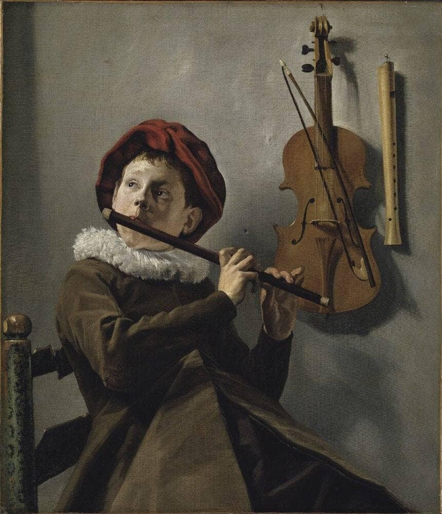 Boy Playing the Flute by Judith Leyster — hand-painted portrait oil painting reproduction on canvas